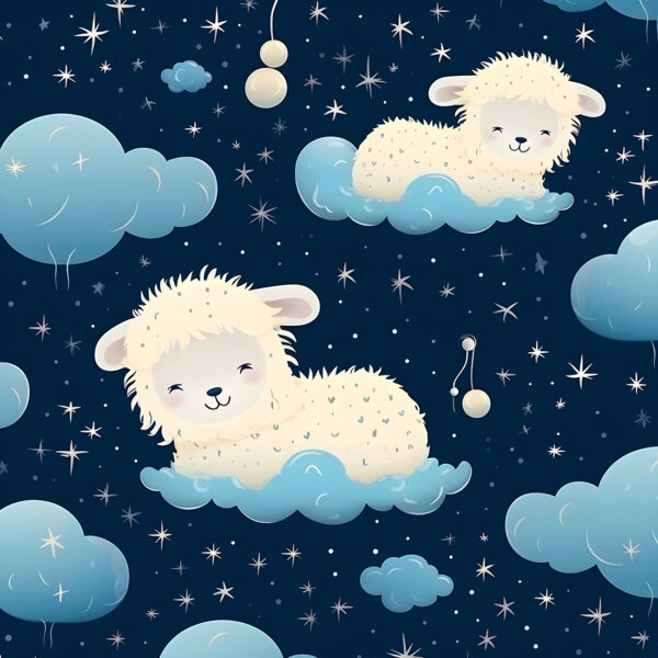 Papier peint Moutons sur les nuages