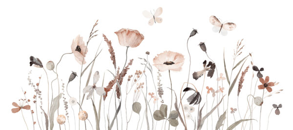 Papier peint Fleurs pastel