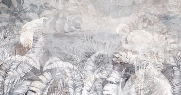 Papier peint Paysage tropical avec effet blanc