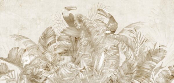 Papier peint Oiseaux au sommet des feuilles