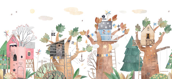 Papier peint Cabanes dans les arbres
