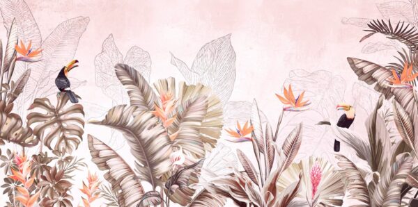 Papier peint Jardin avec des plantes exotiques