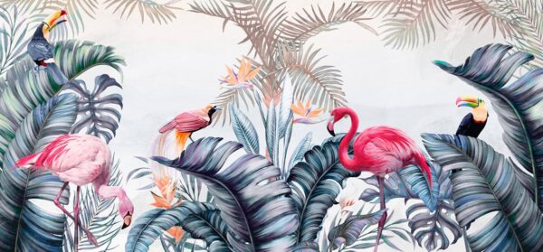 Papier peint Oiseaux exotiques parmi les vignes – Image 22