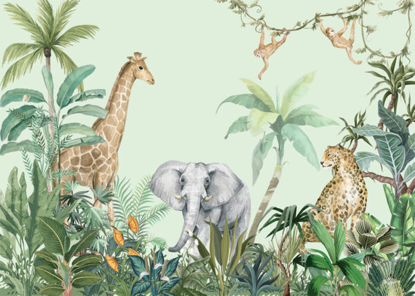 Papier peint Éléphant parmi des amis