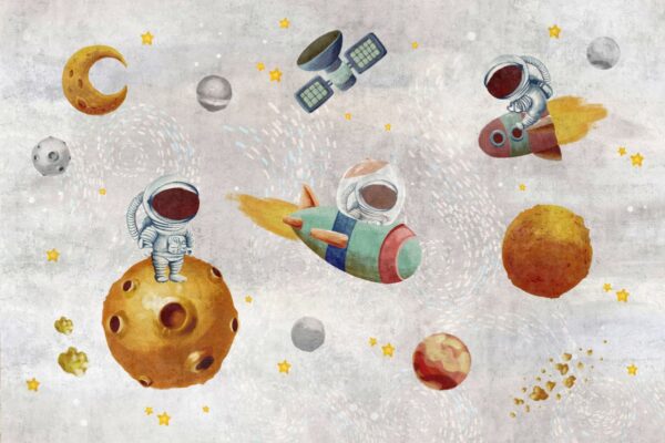 Papier peint Petits explorateurs dans l'espace