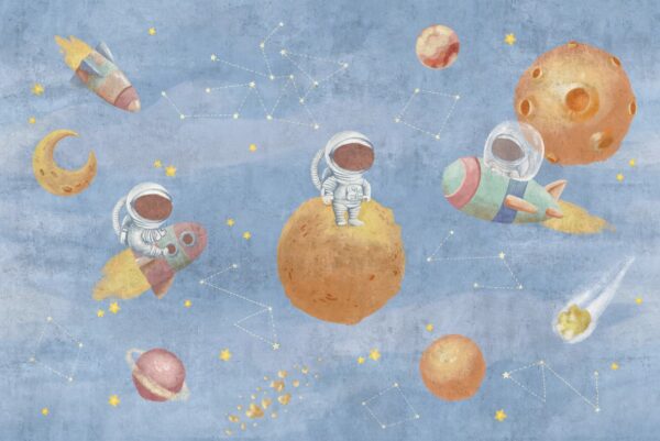 Papier peint Petits astronautes parmi les étoiles