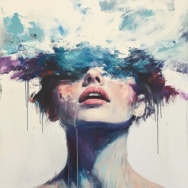 Papier peint Visage de femme peint