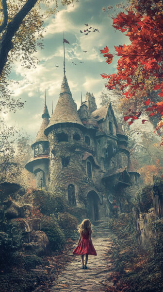 Papier peint Une promenade au château enchanté