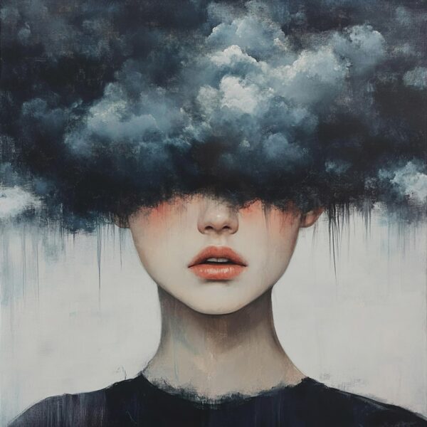 Papier peint Visage dans le nuage d'orage