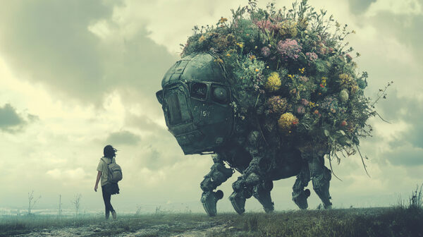 Papier peint Robot avec bagages