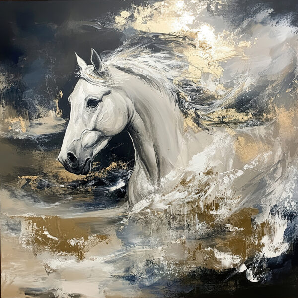 Papier peint Un cheval touché par la brosse