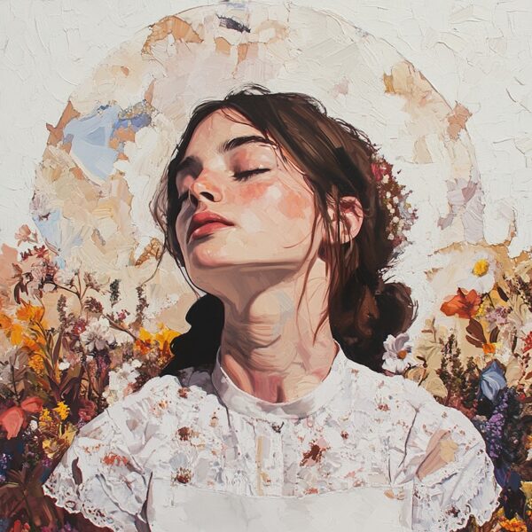 Papier peint Fille romantique