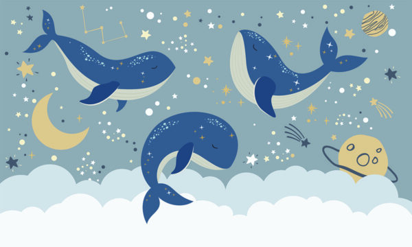 Papier peint Dauphins endormis