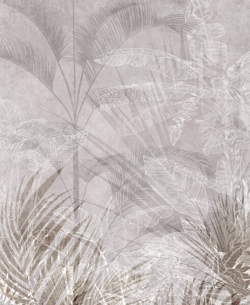 Papier peint Feuilles exotiques
