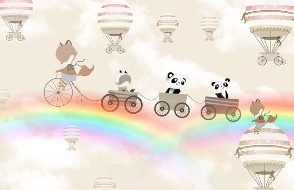 Papier peint Promenade arc-en-ciel