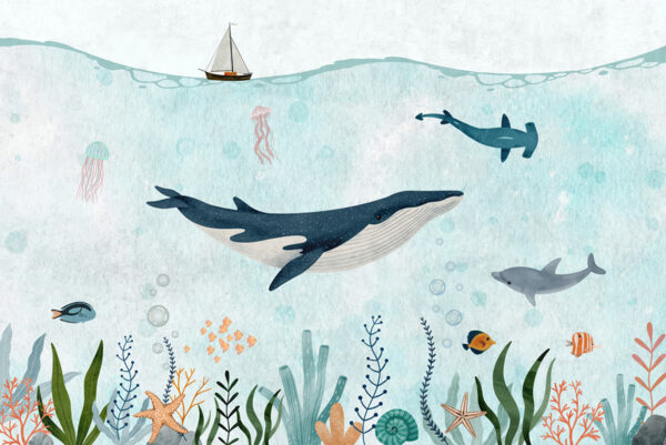 Papier peint Baleine dans l'océan