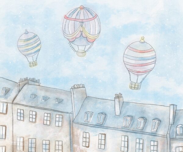 Papier peint Des ballons au-dessus de la ville