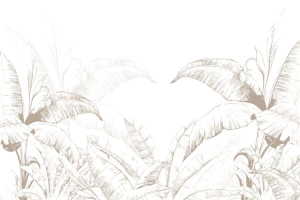 Papier peint Bananier en blanc