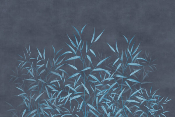 Papier peint Feuilles bleues