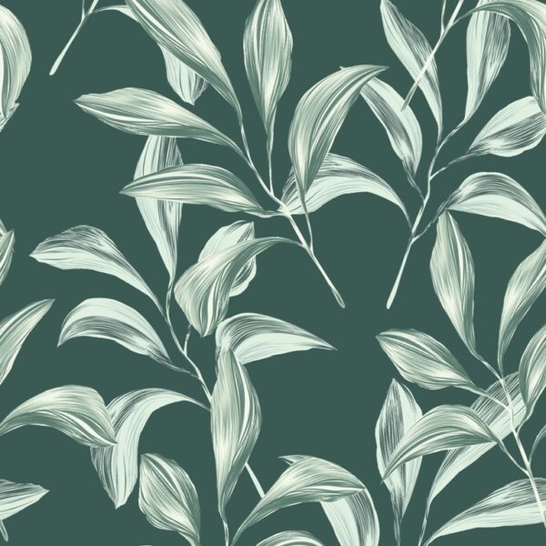 Papier peint Feuilles blanches