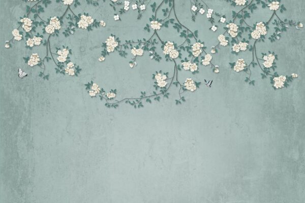 Papier peint Roses blanches