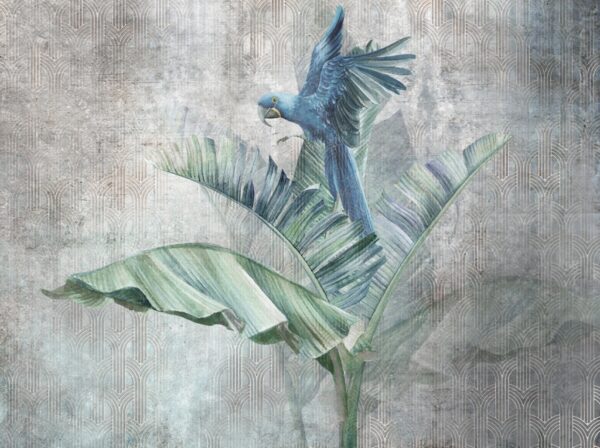 Papier peint Perroquet bleu