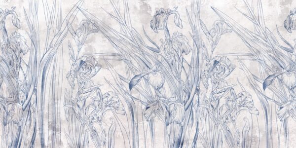 Papier peint Fleurs bleues