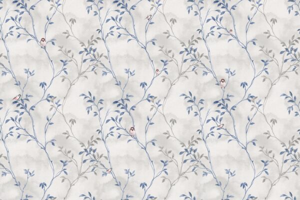 Papier peint Feuilles bleues
