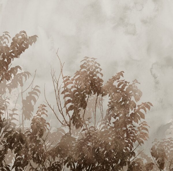 Papier peint Plantes brunes dans le brouillard