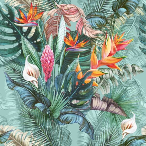 Papier peint Bouquet de fleurs tropicales