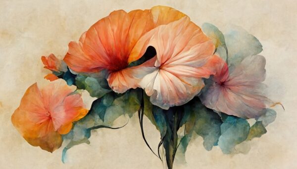 Papier peint Bouquet rouge