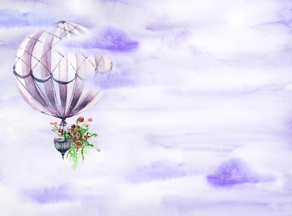 Papier peint Ballon violet dans les airs