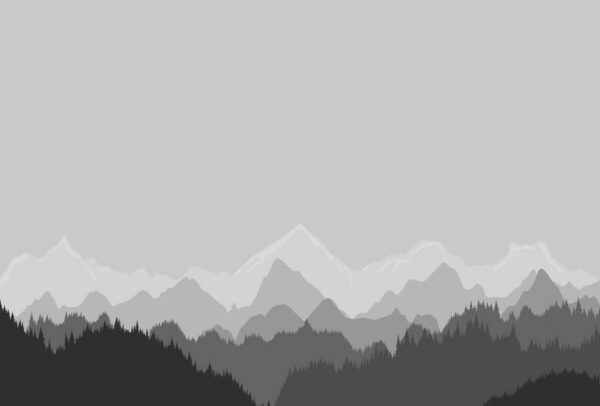 Papier peint Montagnes dans les Gris
