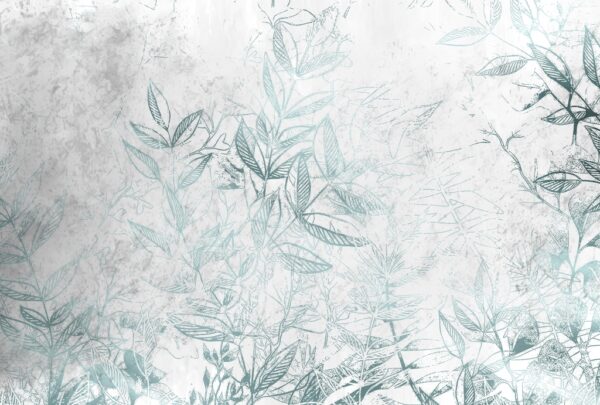 Papier peint Graphique de feuilles bleues