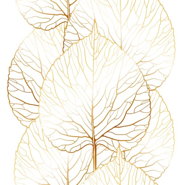 Papier peint Contours de feuilles d'or