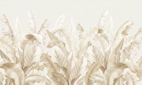 Papier peint Forêt crémeuse de feuilles