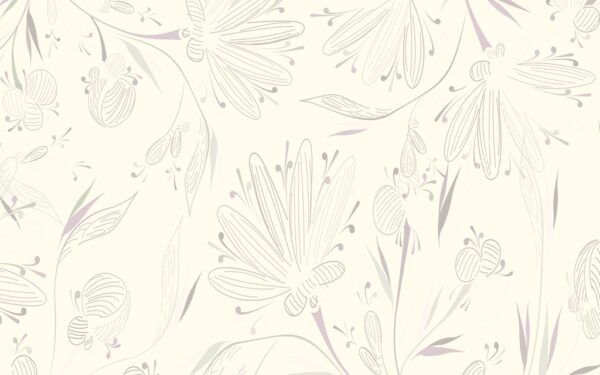 Papier peint Fleur dessinée