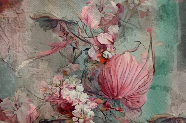Papier peint Fleurs sur le mur