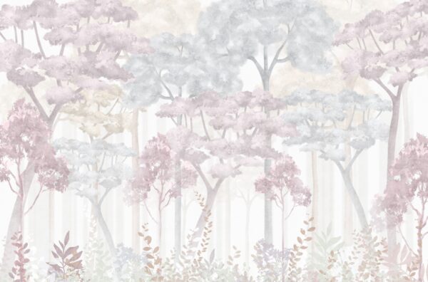 Papier peint Forêt aux pastels