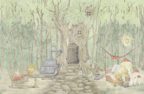 Papier peint Maison forestière pour enfants