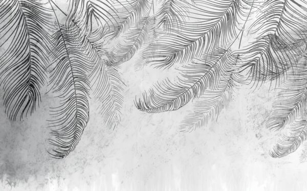 Papier peint Feuilles de palmier noires