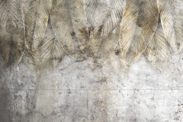 Papier peint Feuilles sur les tuiles