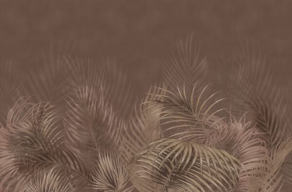 Papier peint Feuilles de palmier en marron