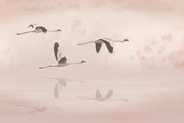 Papier peint Le vol des grues