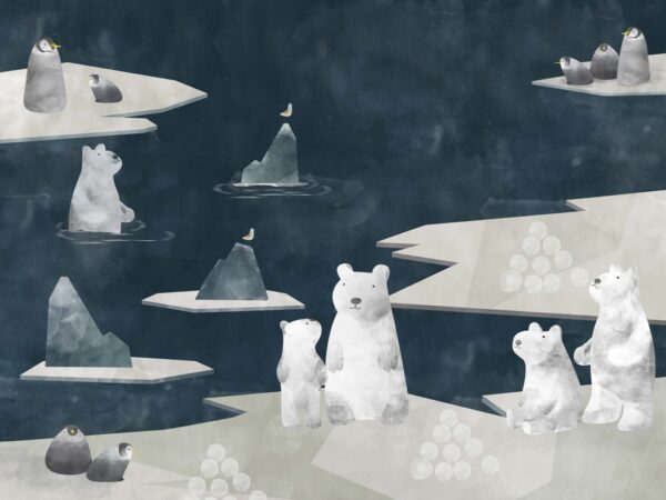Papier peint ours polaires