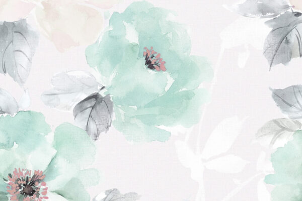 Papier peint Fleurs bleues