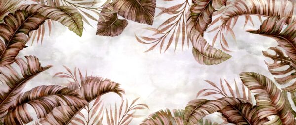 Papier peint Ciel aux feuilles brunes