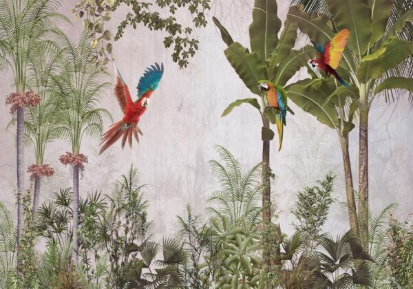 Papier peint Un perroquet en vol