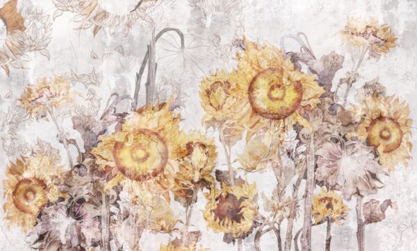 Papier peint Champ de tournesols