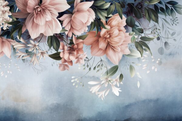 Papier peint Fleurs roses